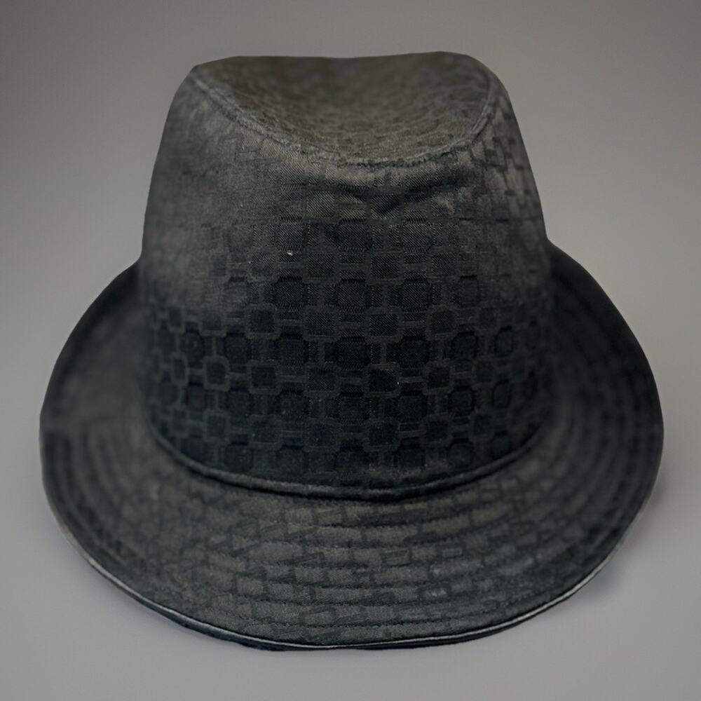 Nine West Black Fedora Hat Women's One Size Geometric Jacquard Pattern 1071